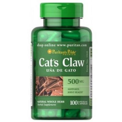 Miniaturka artykułu - Puritan's Pride Cat's Claw, Koci Pazur 500mg, 100 kapsułek