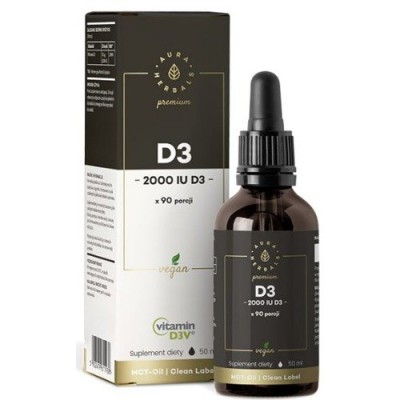 Miniaturka artykułu - Witamina D3 2000 Premium, D3V Vegan, 50ml