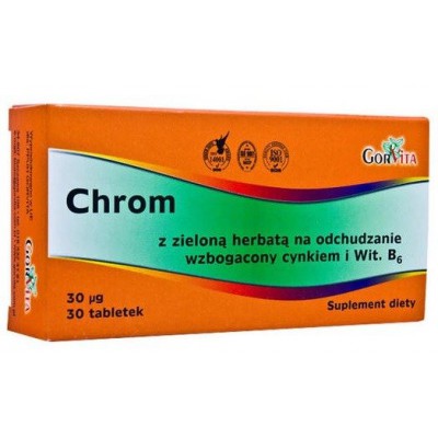 Miniaturka artykułu - Gorvita Chrom + Zielona Herbata, 30 tabletek