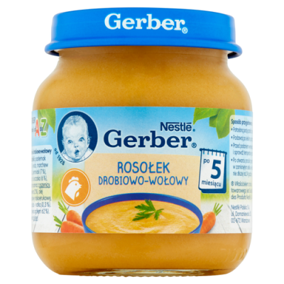 Miniaturka artykułu - GERBER Domowy rosołek drobiowo-wołowy, 125g