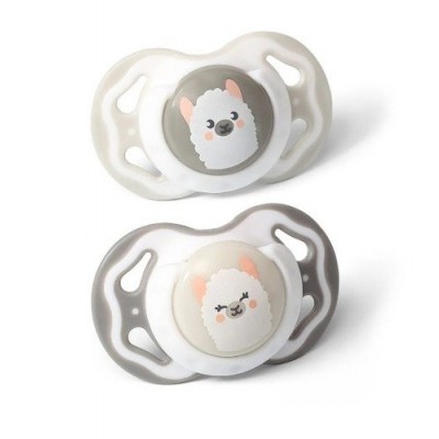 Miniaturka artykułu - BABYONO Smoczek symetryczny silikonowy 3-6m, LAMY 2 sztuki