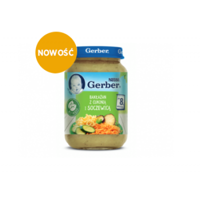 Miniaturka artykułu - GERBER Veggie Bakłażan z cukinią i soczewicą, 190g