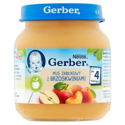 Miniaturka artykułu - GERBER Mus jabłkowy z brzoskwiniami, 125g