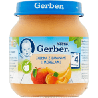 Miniaturka artykułu - GERBER Jabłka z morelami i bananami, 125g