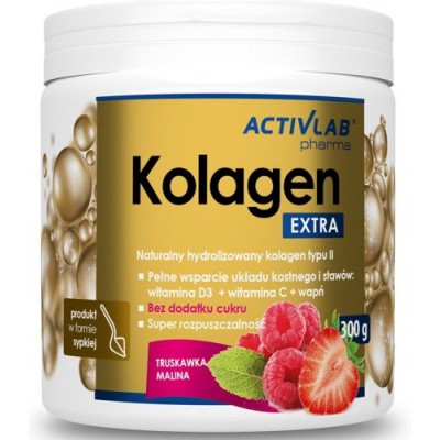 Miniaturka artykułu - ACTIVLAB Kolagen Extra malina - truskawka, proszek, 300g
