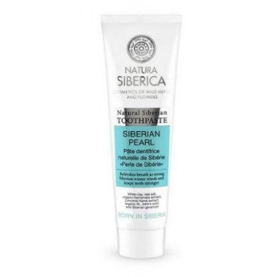 Miniaturka artykułu - NATURA SIBERICA Siberian Pearl Naturalna odświeżająca pasta do zęb&oacute;w z białą glinką, 100g