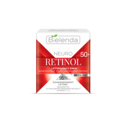 Miniaturka artykułu - BIELENDA Neuro Retinol 50+ Krem-koncentrat liftingujący przeciwzmarszczkowy na dzień i noc, 50ml