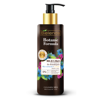 Miniaturka artykułu - BIELENDA BOTANIC FORMULA Olej z Czarnuszki + Czystek, Mleczko do oczyszczania i demakijażu twarzy i oczu, 200 ml