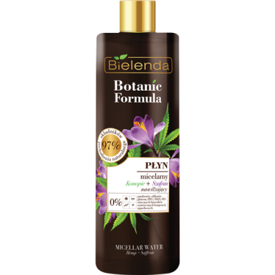 Miniaturka artykułu - BIELENDA BOTANIC FORMULA Konopie + Szafran, Płyn micelarny, 500 ml