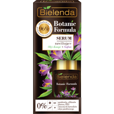 Miniaturka artykułu - BIELENDA BOTANIC FORMULA Olej z Konopi + Szafran Serum nawilżające dzień/ noc, 15 ml