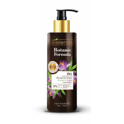 Miniaturka artykułu - BIELENDA BOTANIC FORMULA  Żel do mycia twarzy Konopie + Szafran, 200 ml