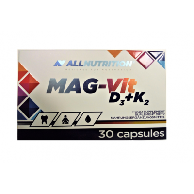Miniaturka artykułu - Allnutrition Mag-Vit D3+K2, 30 kaps.