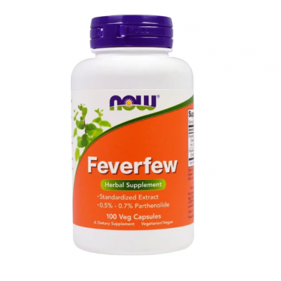 Miniaturka artykułu - NOW FOODS Feverfew Złocień Maruna 400mg, 100 kaps.