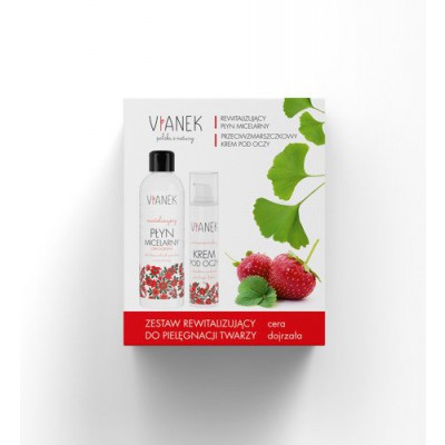 Miniaturka artykułu - ZESTAW VIANEK REWITALIZUJĄCY DO TWARZY Rewitalizujący płyn micelarny, 200ml + Przeciwzmarszczkowy krem pod oczy, 15ml
