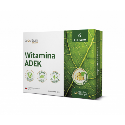 Miniaturka artykułu - Biovitum Liquid Witamina ADEK, 60kaps.