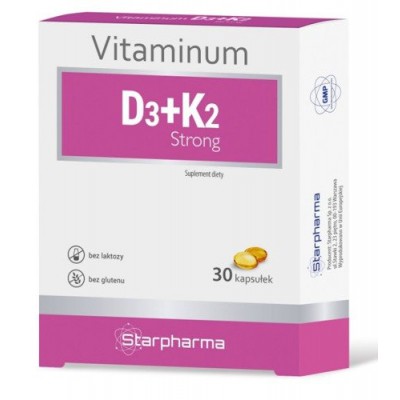 Miniaturka artykułu - Vitaminum D3+K2 Strong, 30 kapsułek
