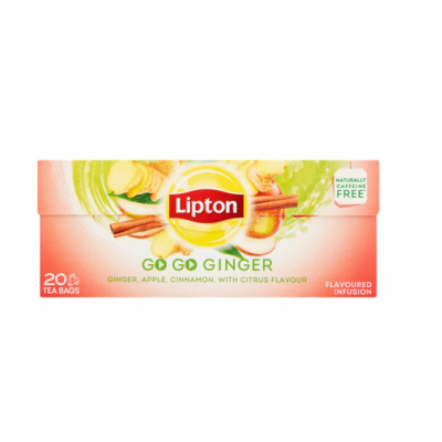 Miniaturka artykułu - Lipton Go Go Ginger Herbatka owocowa, 20 torebek