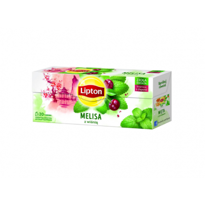 Miniaturka artykułu - LIPTON Melisa z wiśnią, 20 torebek