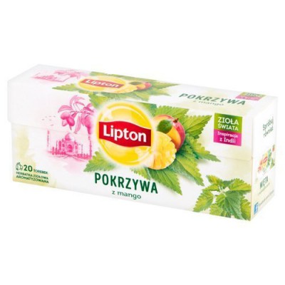 Miniaturka artykułu - LIPTON Pokrzywa z mango, 20 torebek