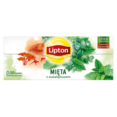 Miniaturka artykułu - LIPTON Mięta z eukaliptusem, 20 torebek