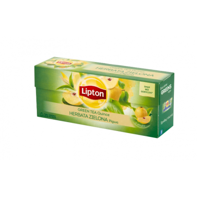 Miniaturka artykułu - LIPTON Zielona herbata pigwa, 25 torebek