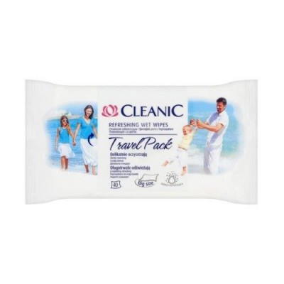 Miniaturka artykułu - CLEANIC Antibacterial Travel Pack Chusteczki odświeżające, 40 szt.