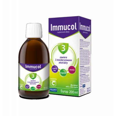 Miniaturka artykułu - Immucol 3 syrop, 200 ml bez czarny aronia