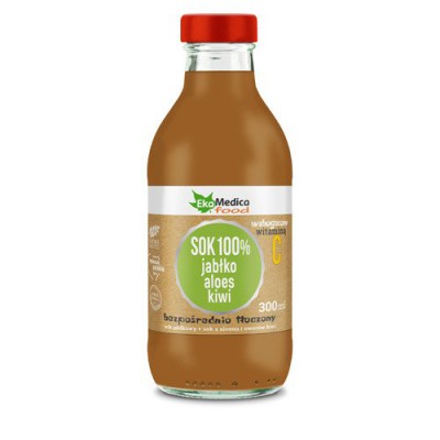Miniaturka artykułu - Jabłko aloes kiwi sok, 300 ml Ekamedica