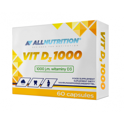 Miniaturka artykułu - Allnutrition Vit D3 1000, 60 kaps.