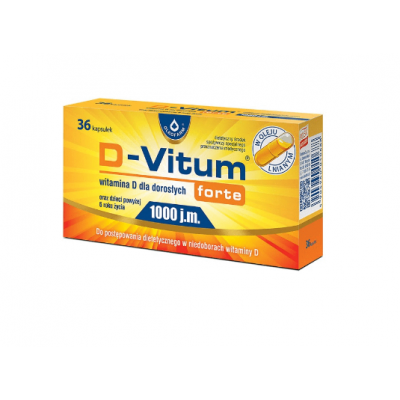 Miniaturka artykułu - D-Vitum Forte 1000 j.m., 36 kaps.