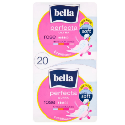 Miniaturka artykułu - Bella perfecta ultra rose extra soft podpaski, 20szt.