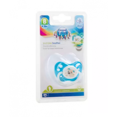 Miniaturka artykułu - CANPOL Smoczek uspokajający 6-18m Bunny&Company błękit 23/272