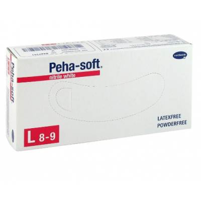Miniaturka artykułu - Rękawice Niejałowe Peha-soft nitrile White rozmiar L, 100szt.