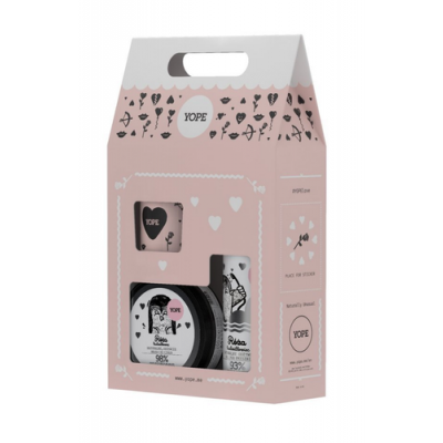 Miniaturka artykułu - YOPE ZESTAW Żel pod prysznic, 400 ml + Masło do ciała, 200 ml + Świeca, 60g