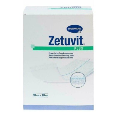 Miniaturka artykułu - ZETUVIT Plus Kompres jałowy 10x10cm, 10 sztuk