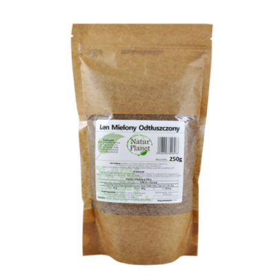 Miniaturka artykułu -  Len mielony odtłuszczony NaturPlanet, 250g