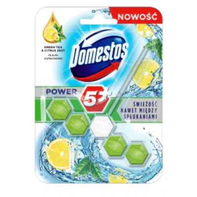 Miniaturka artykułu - DOMESTOS 5+ kostka toaletowa Green Tea & Citrus