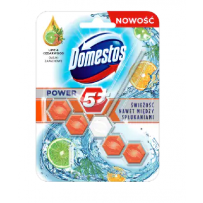 Miniaturka artykułu - DOMESTOS 5+ kostka toaletowa lime&cedarwood