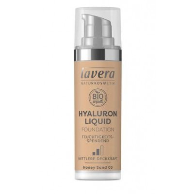 Miniaturka artykułu - LAVERA Nawilżający podkład - 03 Miodowy Piasek, 30 ml