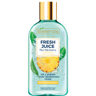 Miniaturka artykułu - BIELENDA FRESH JUICE Rozświetlający płyn micelarny Ananas, 100 ml