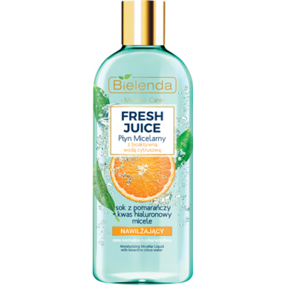 Miniaturka artykułu - BIELENDA FRESH JUICE Nawilżający płyn micelarny Pomarańcza, 500 ml