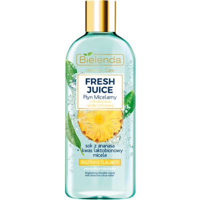 Miniaturka artykułu - BIELENDA FRESH JUICE Rozświetlający płyn micelarny Ananas, 500ml