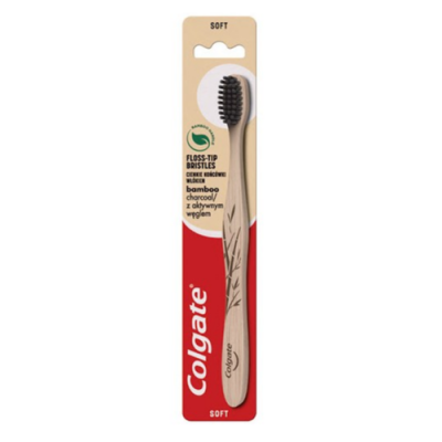 Miniaturka artykułu - COLGATE Szczoteczka do zęb&oacute;w bamboo z węglem soft, 1 szt.