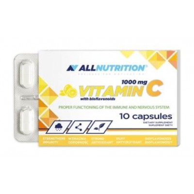 Miniaturka artykułu - Allnutrition Vitamin C 1000mg, 10 kapsułek