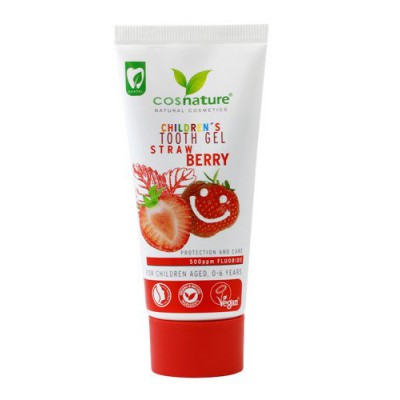 Miniaturka artykułu - COSNATURE żelowa pasta do zęb&oacute;w dla dzieci truskawkowa, 60ml