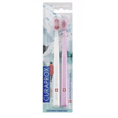 Miniaturka artykułu - CURAPROX CS 5460 Winter 2019 Pink Szczoteczki do zęb&oacute;w, 2 sztuki