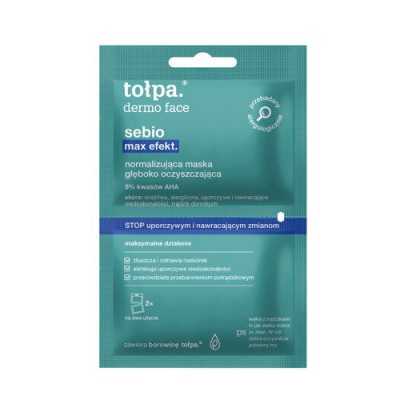 Miniaturka artykułu - TOŁPA DERMO FACE sebio normalizująca Maska, 2x6ml