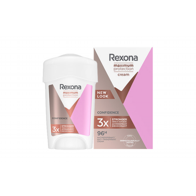 Miniaturka artykułu - REXONA WOMAN Maximum Protection Confidence Kremowy antyperspirant w sztyfcie dla kobiet, 45 ml