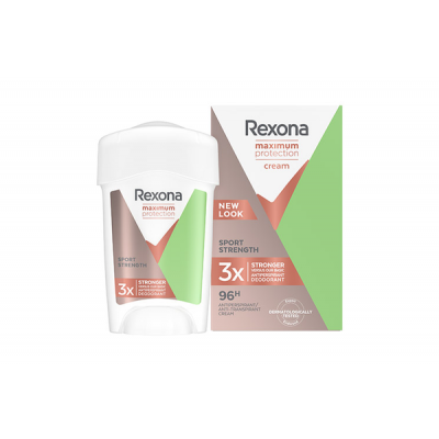 Miniaturka artykułu - REXONA WOMAN Maximum Protection Sport Strenght Kremowy antyperspirant w sztyfcie dla kobiet, 45 ml