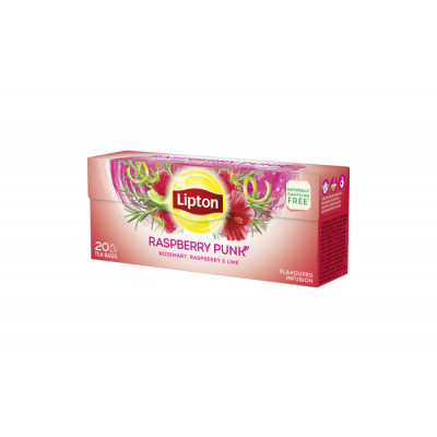 Miniaturka artykułu - LIPTON Raspberry punk, herbata czarna, 34g (20 torebek) 